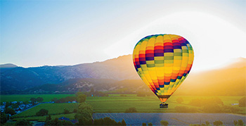 Hot air balloons in Napa Valley