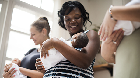 Pregnant woman in a parenting class