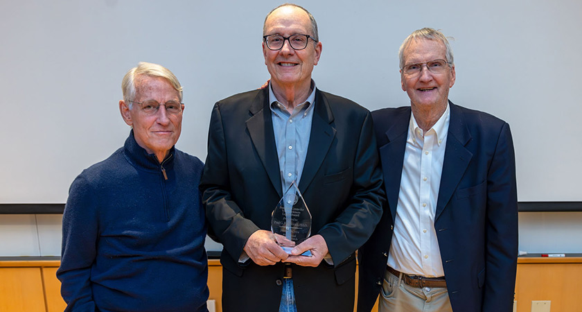 Paul FitzGerald receiving the inaugural Center for Vision Sciences Legend Award