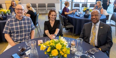 Paul FitzGerald, 2022 Karen Eilers Award for Staff Excellence winner -  Jennifer Rossi, and Gary May