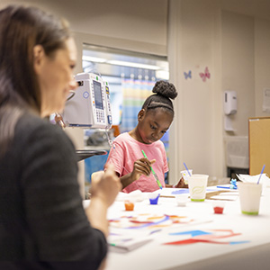 Pediatric patient during art therapy