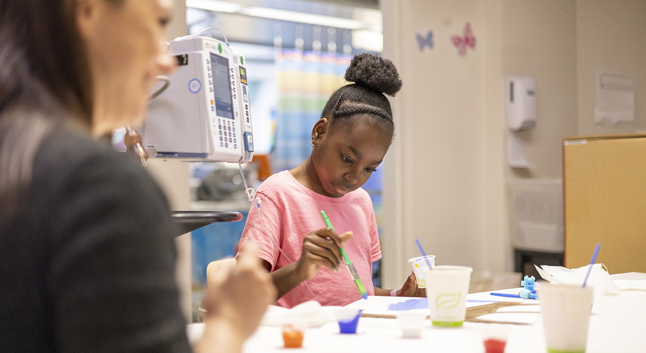 Pediatric patient during art therapy