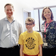 Pediatric neurology patient James and his neurosurgeons