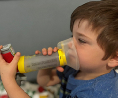 A child uses an inhaler (c) UC Regents. All rights reserved.