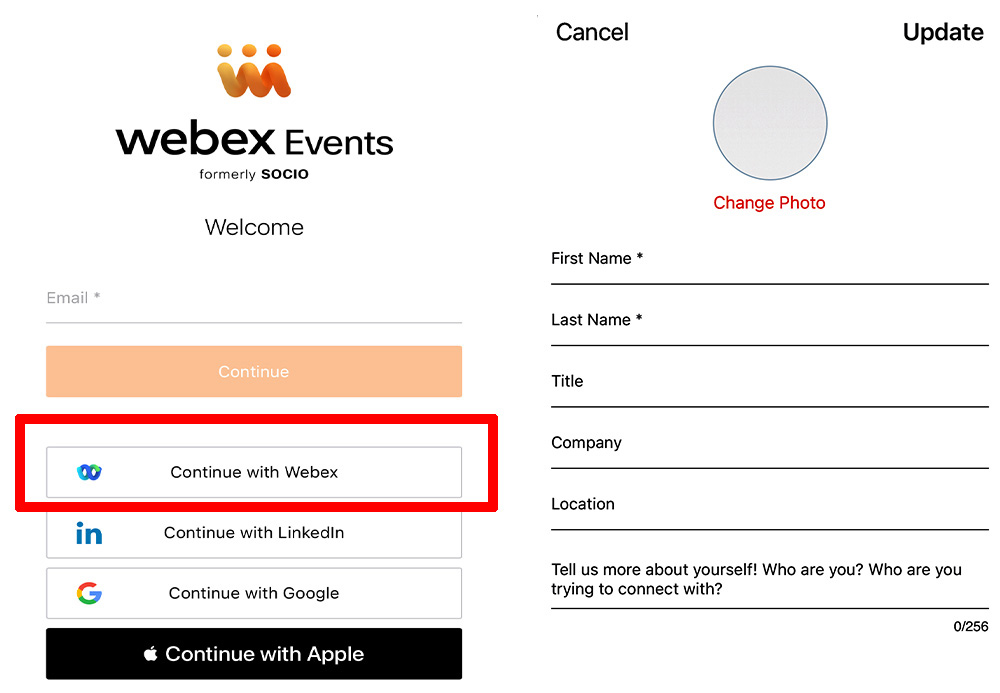 screenshot for Access WebEx