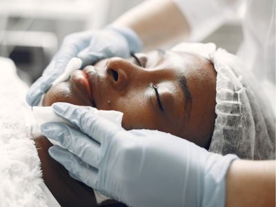 Woman receiving facial treatment (c) UC Regents. All rights reserved.