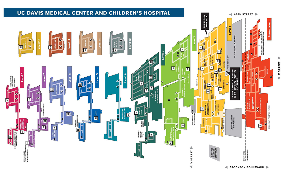 UC Davis Medical Center hospital map