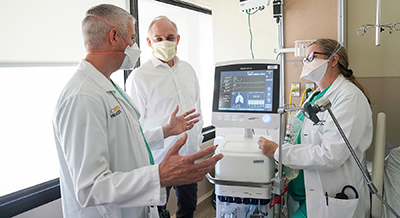 Shown right to left, synthetic data research team members Jason Adams, Thomas Strohmer, and Rachael Callcut