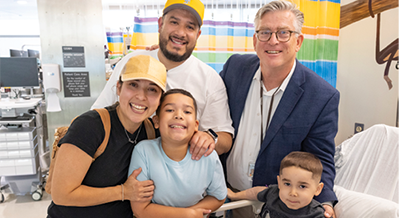 Craig McDonald and family after gene therapy