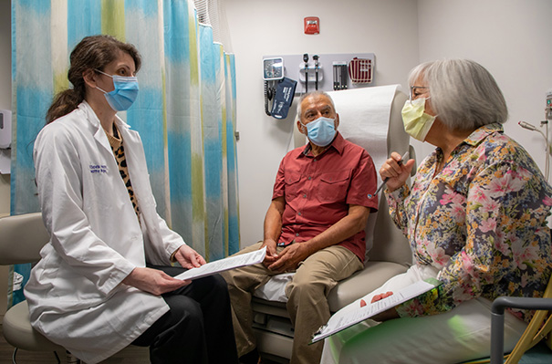 Geriatrician Alia Tuqan with patients at the Healthy Aging Clinic