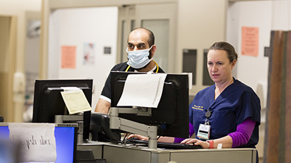 Staff in the emergency department