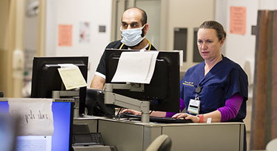 Staff in the emergency room