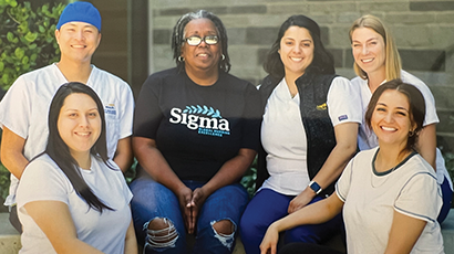 Nursing student Tonja Copeland and other nursing students