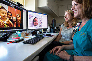 NICU nurses during a telehealth visit