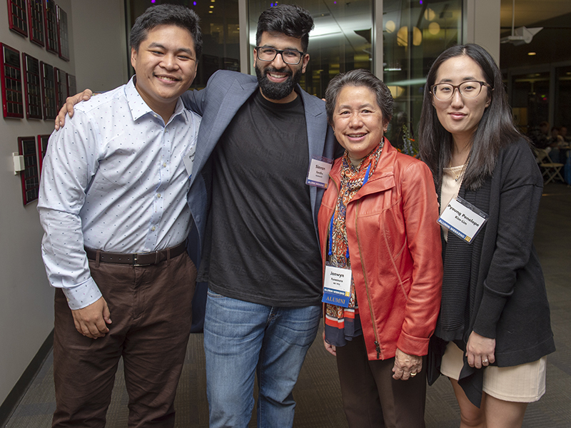 Medical students Pope Rodnoi and Simran Sandhu, alumna Janwyn Funamara (M.D., ’76), and incoming student Pyoung Penelope Kim-Lim.