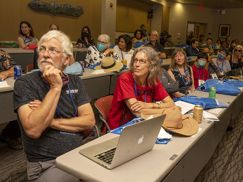 Alumni at a gathering to share memories of working with and learning from the late Faith Fitzgerald.