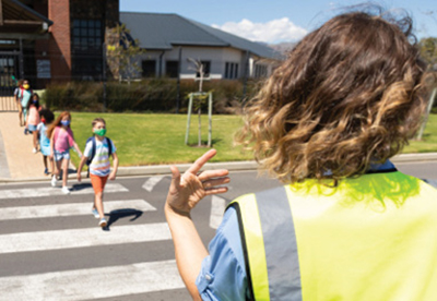 Children in a crosswalk