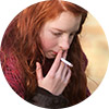 Young girl smoking