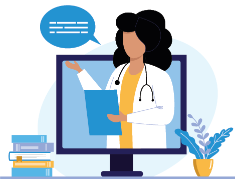 A telehealth doctor illustration