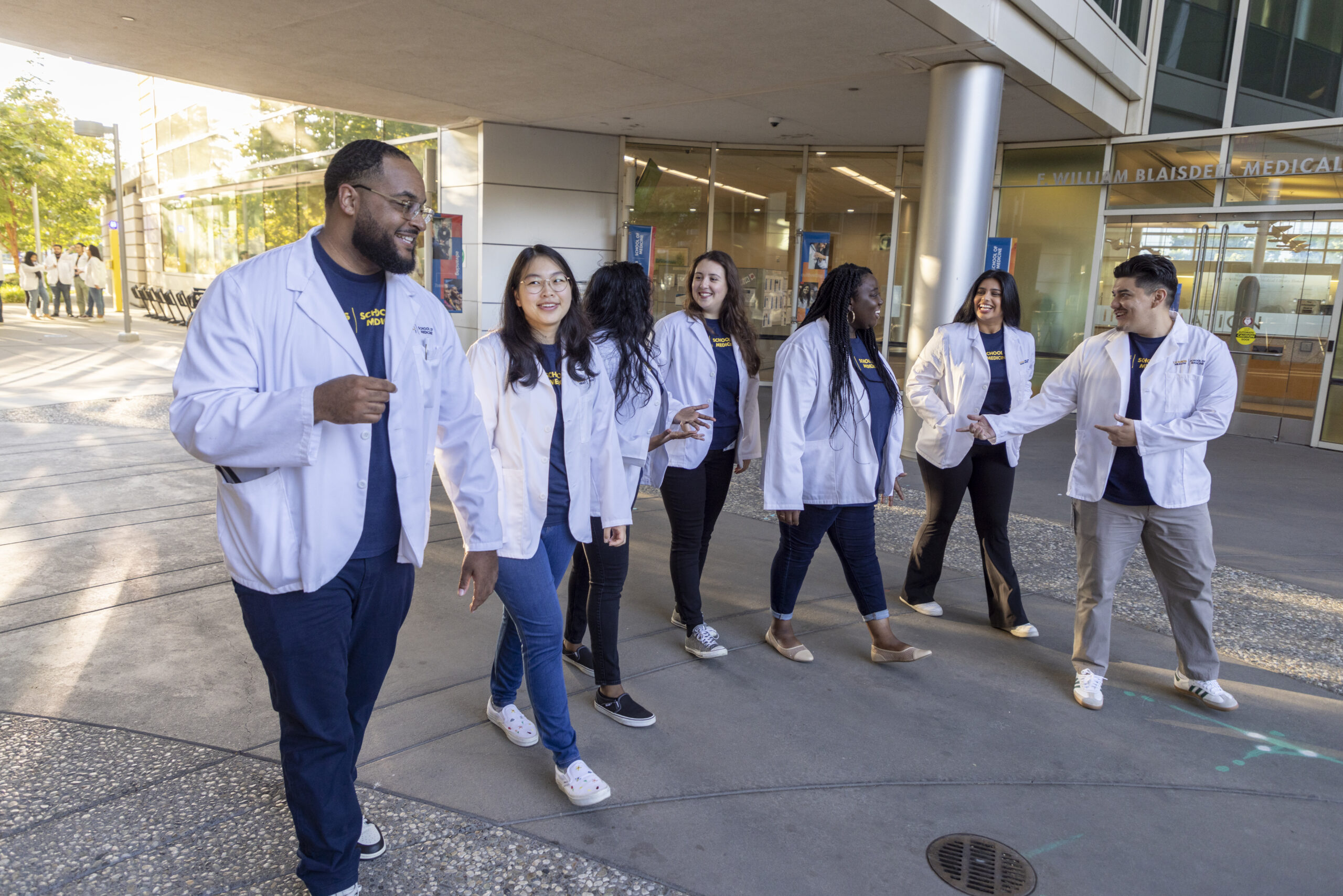 medical students walking