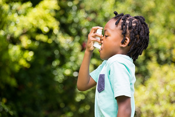 Child using inhaler