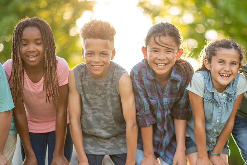 Diverse group of children