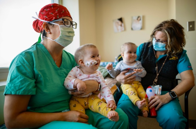 conjoined twins-post surgery