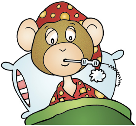 monkey with fever