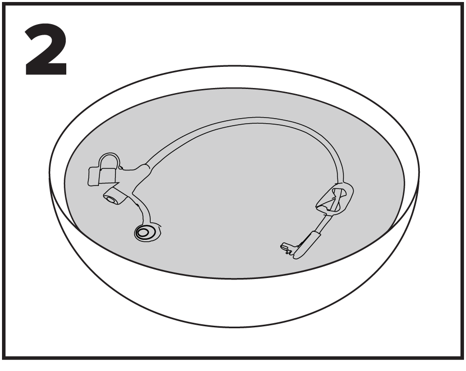ENFit&reg; Cleaning Procedures step 2 is illustration of extension set, soaking in clean water