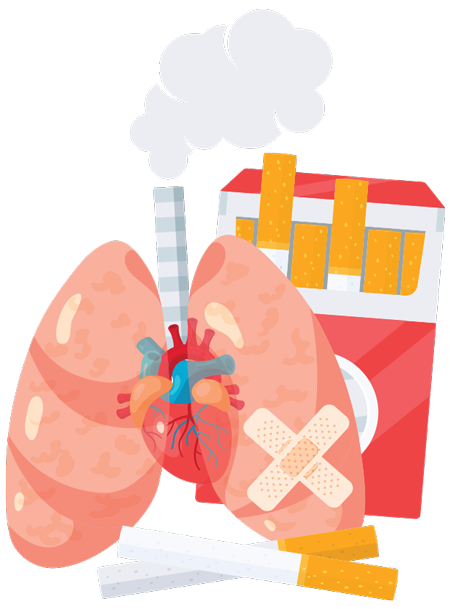 lungs with cigarettes