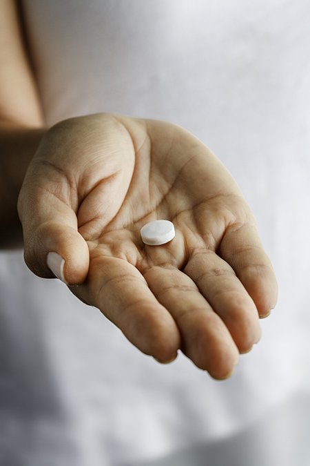 pill on hand