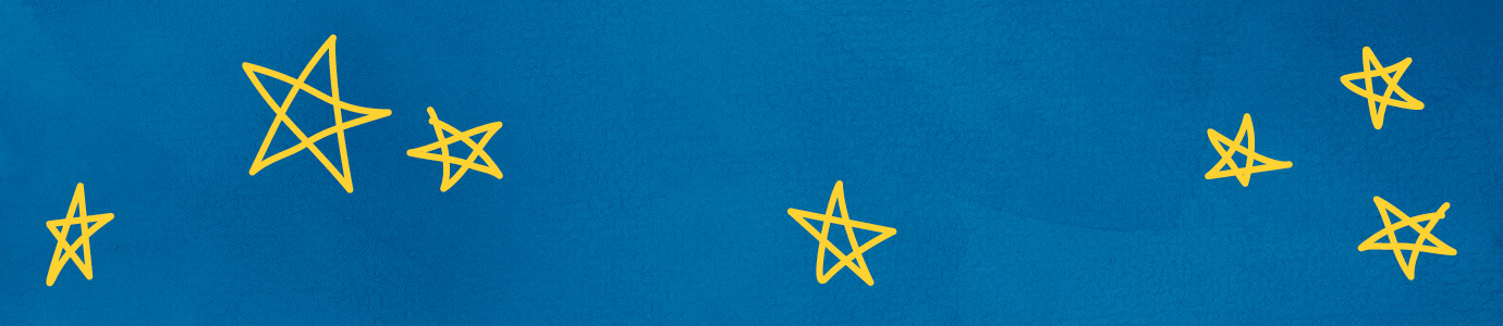 Blue background with star doddle