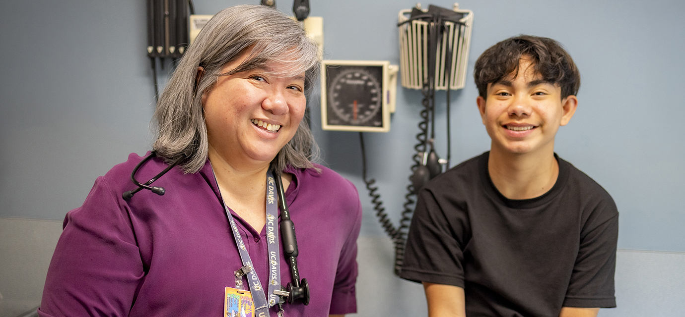 Dr. Stephanie Nguyen with pediatric nephrology patient Justin