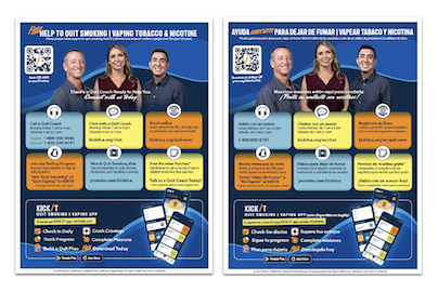 An image of the Kick It California quit services flyer