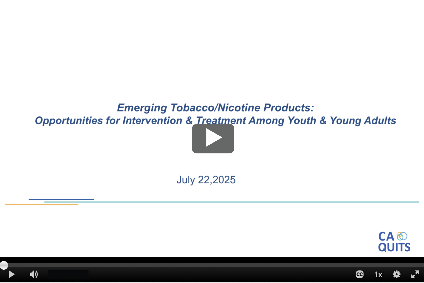 The first page of the webinar presentation slide 