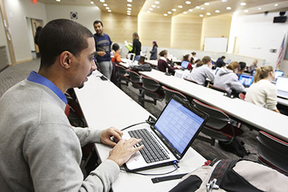 Student working on a computer (C) UC Davis Regents. All rights reserved.