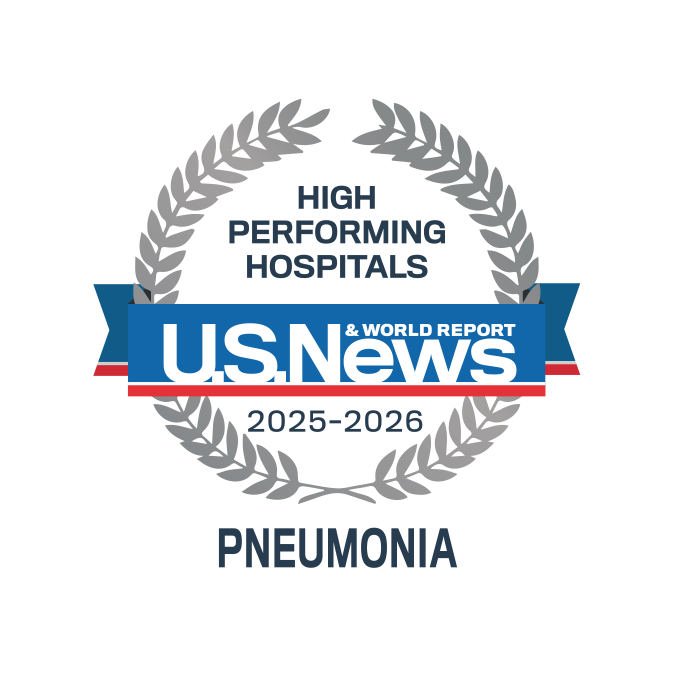 U.S. News badge: High performing in pneumonia