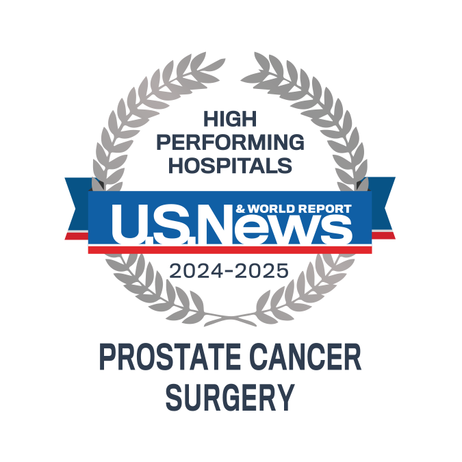 U.S. News badge: High performing in prostate cancer surgery