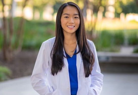 Jade Tso outside UC Davis School of Medicine Education Building