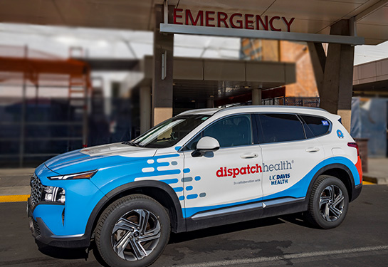 Car in front of the Emergency Department entrance