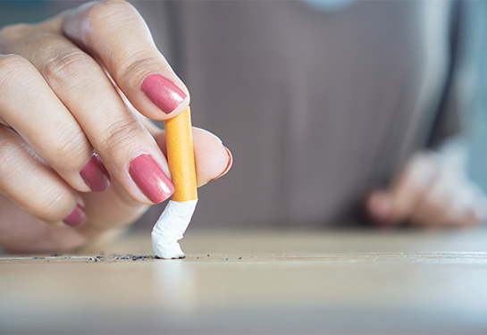 Cigarette being put out