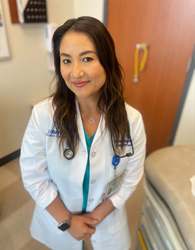 A nurse in an exam room