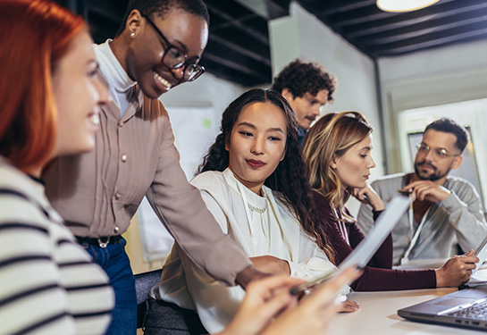 group of people working together