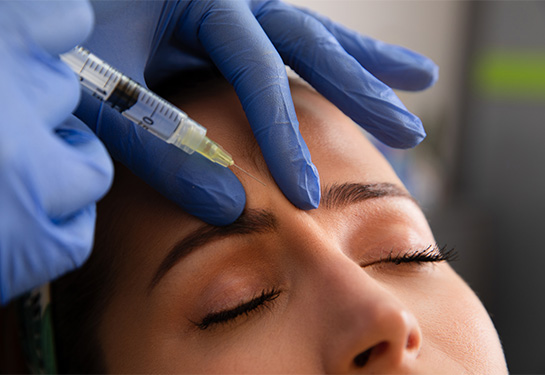 Young woman receiving a Botox injection