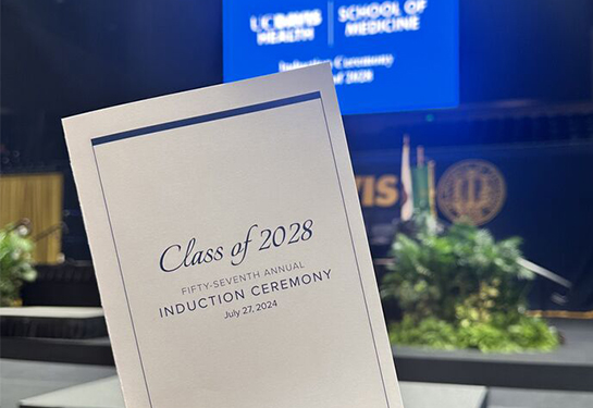 A printed Induction program with the words &#x201c;Class of 2028&#x201d; as the headline