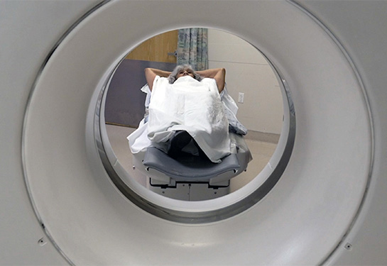 person having a ct scan