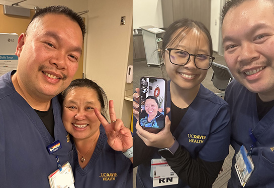 Daniel Aquino with Fey Saechou, and then daughter Hannah.