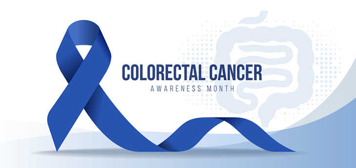 Dark blue ribbon for colorectal cancer awareness month