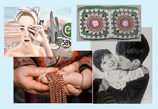 Collage of four staff art pieces