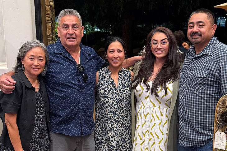 Group of 5 family members of different generations